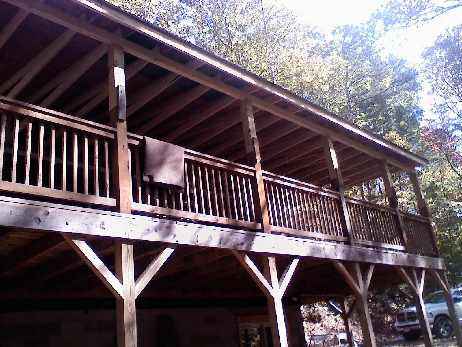 Timber framing under a new elevated porch and deck — Roof Leak Repair in Guyton by Roofing Brothers